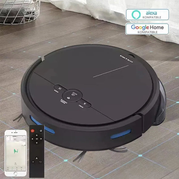 Sweeping Robot Vacuum Cleaner APP And Voice Control Sweep And Wet Mopping Floors&Carpet Run Auto Reharge Map Is Visible Pet Hair