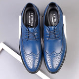 Handcrafted Mens  Oxford Shoes Genuine Calfskin Leather Brogue Dress Shoes Classic Business Formal Shoes Man