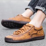 New Men's Handmade Leather Shoes High Quality Flat Casual Shoes Outdoor Comfortable Driving Shoes Luxury Man Loafers Shoes