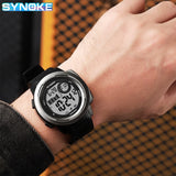 SYNOKE Men Digital Watch Sports Watches Timing Function Alarm Clock Waterproof 50M Digital Watch Clock Large Screen Design