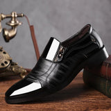 size 38-48 Men Dress Shoes Slip Leather Shoes for Men Point Toe Business Casual Formal Shoes for Wedding Plus Size MPX119