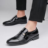 Luxury Black Leather Men Shoes for Wedding Formal Oxfords Plus Size 38-48 Business Casual Office Work Shoes Slip On Dress Shoes