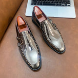 Male Golden Luxury Business Oxford Shoes Men Party Dress Patent Leather Formal Shoes Fashion Man Office Wedding Designer Shoes