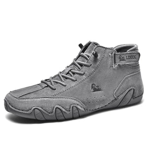 Leather Casual Sneakers for Men Motorcycle Shoes 2023 New In Waterproof High Top Men Boors Luxury Dress Loafers Shoes Footwear