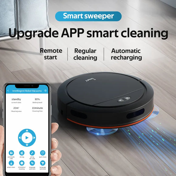 Robot Vacuum Cleaner 4000PA Wireless Automatic Charging Smart APP Water Tank Floor Sweeping For Home Robotic Cleaning Sweeper