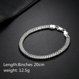 New 925 Sterling Silver 18K Gold charms 6MM Geometry Chain Bracelets for Women Men Fashion Wedding party Gifts Fine Jewelry