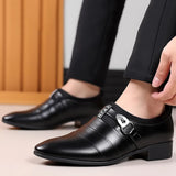 Classic Leather Shoes for Men Slip on Pointed Toe Oxfords Formal Wedding Party Office Business Casual Dress Shoes for Male