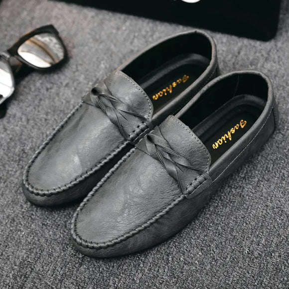 High-quality British business Men Casual Leather Shoes breathable soft leather  Men's driving Shoes men's single shoes