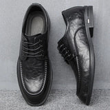 New Leather Casual Shoes For Men Italian Type Business Dress Shoes Street Leisure Comfortable Lace-up Derby Shoes