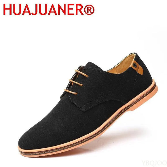 2023 Spring Suede Leather Men Shoes Oxford Casual Shoes Classic Sneakers Comfortable Footwear Dress Shoes Large Size Flats