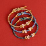Hand-woven Peach Blossom Knot Red Rope Semi-finished String Gold Jewelry Accessories Men's and Women's Girlfriends Bracelet