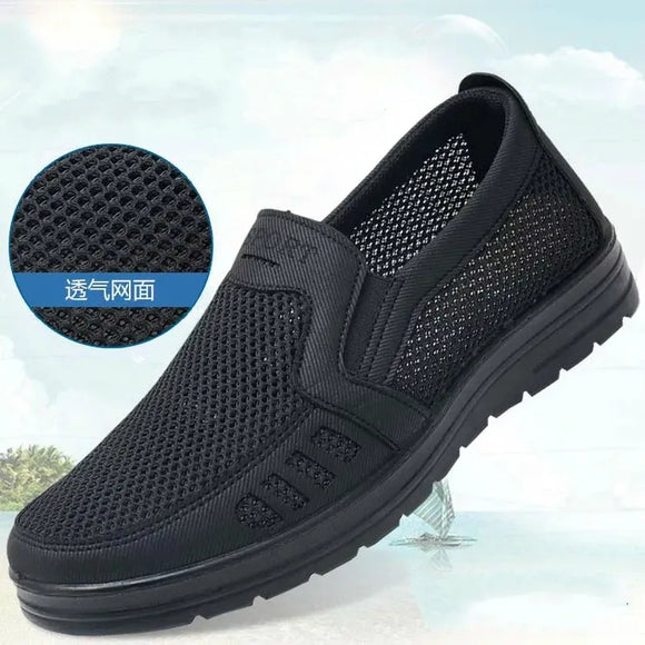 Classic Men's Casual Shoes Spring Summer Breathable Mesh Shoes Slip-on Flat Loafers Plus Size 48 Comfort Driving Shoes Dad Shoes