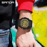 SANDA Multifunctional Mens Watches Military Watch Water Resistant Wear HD LED Display Electronic Watch For Men Relogio Masculino