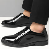 Men Dress Shoes Patent Leather Oxford Shoes Male Formal Shoes Big Size 38-48 Handsome Men Pointed Toe Shoes for Wedding