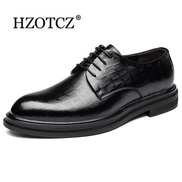 Genuine Leather Shoes Men Business Dress Shoes All-Match Casual Shoes Shock-Absorbing Footwear Wear-Resistant