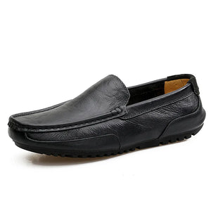 Men Casual Shoes Luxury Brand Summer Genuine Leather Mens Loafers Moccasins Hollow Out Breathable Slip on Driving Shoes