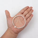 New Vintage Shell Heart Initial Letter Bracelet Women Classic Handmade Imitation Pearl Bead Bracelet For Women Jewelry Gift