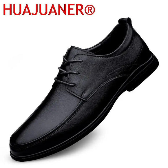 New Men Dress Shoes Fashion Oxfords Solid Color Male Genuine Leather Shoes Casual Comfort Mens Soft Loafers Shoes Man
