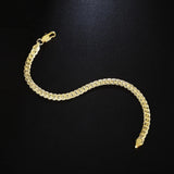 New 18K gold 925 Sterling Silver Bracelets for Women men classic 5MM Chain Fashion Wedding Party Christmas Gifts fine Jewelry