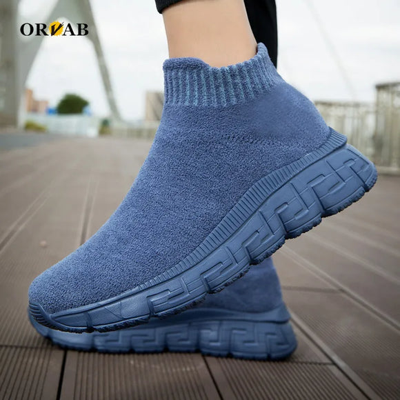 Men Shoes Tenis Masculino Flannel Socks Shoes Fashion Brand Designer Sneakers Slip-On Casual Shoes Zapatillas Mujer Basket Femme