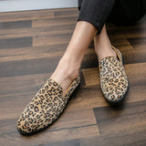 Leopard Print Loafers Slip On Men Casual Shoes Fashion Men Moccasins Flats Man Party Leop dress wedding Shoes Zapatillas Hombre