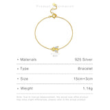 ANDYWEN 2021 New 925 Sterling Silver Gold Clear Bees Bracelet Chain Jewelry Fashion CZ Zircon Simple Light Bangle Jewelry Gift