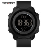 Sanda 6122 New Fashion Outdoor Sports Men Silincone Strap Waterproof Digital Movement Electronic LED Alarm Mode Wrist Watches