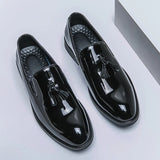 Fashion Men's Banquet Patent Leather Shoes Tassel Lofers Wedding Party Manager Man Luxury Formal Dress Slip-on Casual Shoes