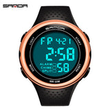 SANDA Man Watch Waterproof Digital Sports Watches New Electronic Products Leather Strap Wrist Timepiece Wristwatch Clock Gift
