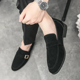 New Men Classic Fashion Business Casual Wedding Dress Shoes Prom Party Loafers Suede Stitches Luxury Designer Casual Men's Shoes