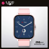 LIGE 2022 Men Smart Watch Women 1.69 Inch Full Touch Sports Fitness Bracelet Bluetooth Call Smart Clock Ladies Smartwatch Men