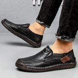 New Large Size Leather Men's Casual Shoes Handmade Men Style Shoes Comfortable Men's Moccasins Breathable Mens Loafers Sneakers
