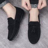 2023 Spring and Autumn Casual Leather Large Size Shoes Men's Shoes A Pedal Cow Leather Peas Shoes Women's Loafers Shoes for Men