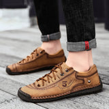 Men Casual Shoes Leather Fashion Men Sneakers Handmade Breathable Man Shoes Lightweight Mens Loafers Moccasins Plus Size 38-48