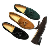 New Brown Loafers for Men Flock Tassels Slip-On Mens Dress Shoes Free Shipping Size 38-48 Men Shoes