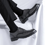 Men's Dress Shoes Genuine Leather Oxfords Lace-Up Black Brown Business Office Wedding Formal Shoes for Men