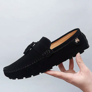 Tassel Loafers Men Casual Shoes Big Size 35-48 Suede Leather Driving Moccasins Slip on Office Lazy Shoes Wedding Party Men Shoes