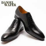 Luxury Brand Mens Oxford Leather Shoes Black Brown Handmade Lace Up Pointed Toe Dress Shoes Wedding Office Business Formal Shoes