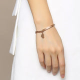 Vnox Free Engraving Custom Bracelets for Women Girl 585 Rose Gold Stainless Steel Elegant Female Jewels Personalize Gift for Her