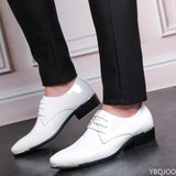 2022 Newly Men's Quality Patent Leather Shoes White Wedding Shoes Size 38-48 Black Leather Soft Man Dress Shoes