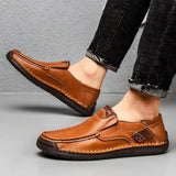 Leather Shoes for Men Soft Shoes Man Comfortable Casual Men Loafers Moccasins Driving Shoe Male Rubber Sole Big Size 38-48