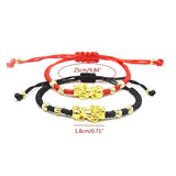 Adjustable Braided Lucky Red Black Rope Feng Shui Pixiu Pi Yao Bracelets Attract Wealth Prosperity Good Luck Wristband