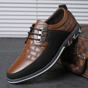 Sneakers Men 2023 Fashion Leather Shoes for Men Brand Lace Up Casual Business Shoes Mens Trainers Flat Bottomed Driving Shoes