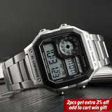 PANARS Digital Watch Men's Watch Business 5BAR Waterproof Stainless Steel Strap Wristwatch Men Gifts Relogio Masculino NEW