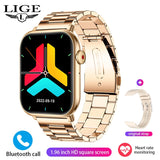 LIGE New Men Smart Watch Sports Bracelet Body Temperature Bluetooth Call Clock AI Voice Assistant Waterproof Smartwatch Women