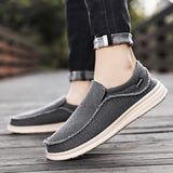 New Men's Canvas Shoes Breathable Casual Shoes Luxury Brand Men Loafers Lightweight Boat Shoes Outdoor Vulcanize Shoes Sneakers