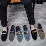 Versatile Casual Loafers  Men's Shoe Suede Loafers For Men Soft Driving Moccasins High Quality Flats Male Walking Shoes Slip-on