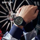 2023 New SANDA Top Brand Military Sports Outdoor Mens Clock Digital Wristwatches Shockproof Countdown Waterproof Hour Watches