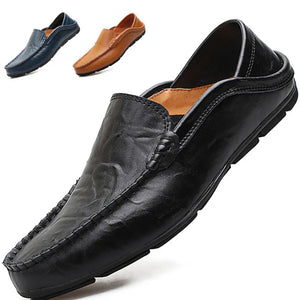 Leather Men Shoes Casual Formal Mens Loafers Moccasins Italian Breathable Slip on Male Boat Shoes Driving Shoes Plus Size 46 47