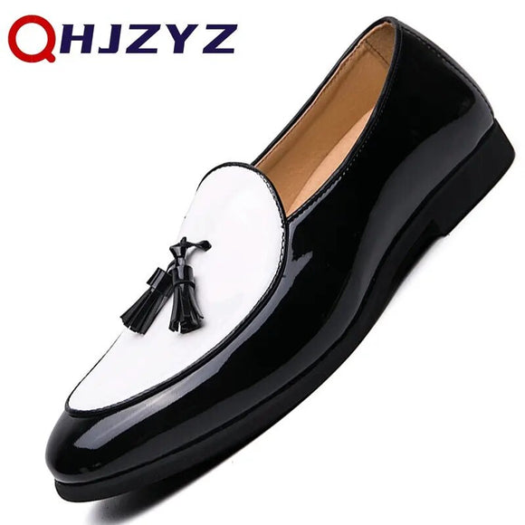 Men Tassel Leather Loafers Casual Shoes Slip On Men Italian Formal Dress Shoes Designer Wedding Party Moccasins Zapatos Hombre